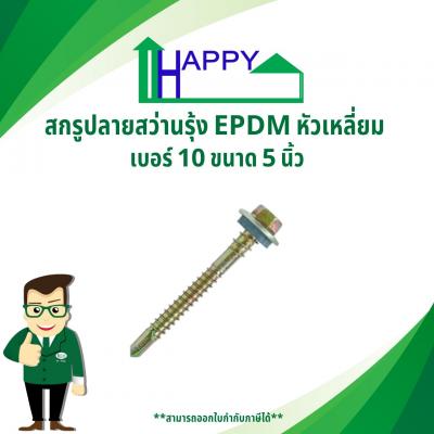 สกรูปลายสว่านรุ้งEPDMหัวเหลี่ยม(HSD)#10*5นิ้ว